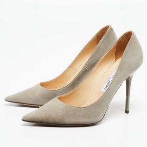 Jimmy Choo Grey Suede Agnes Pumps Size 38.5